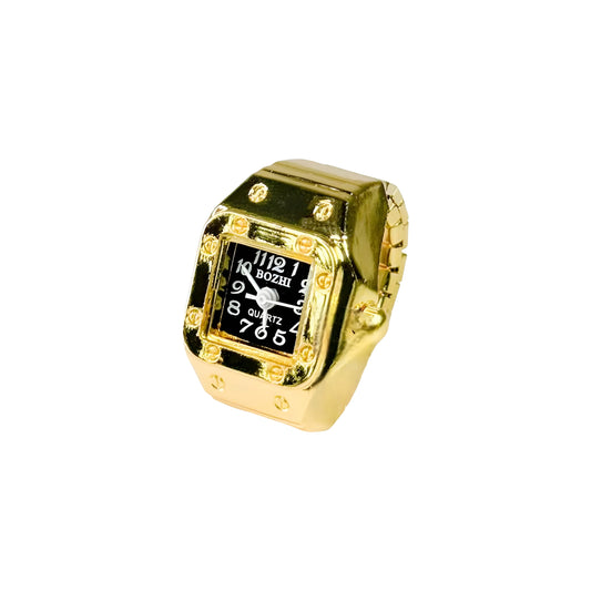 Gold Square Ring | Black