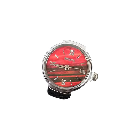 Silver Roman Chrono Ring | Red